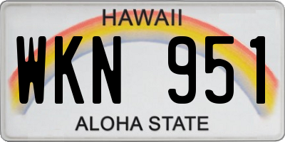 HI license plate WKN951