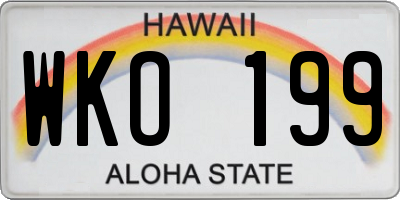HI license plate WKO199