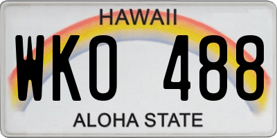 HI license plate WKO488