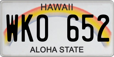HI license plate WKO652