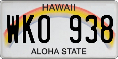 HI license plate WKO938