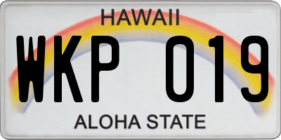 HI license plate WKP019