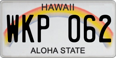 HI license plate WKP062