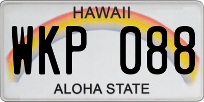 HI license plate WKP088