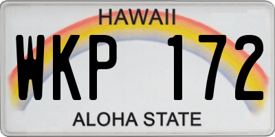 HI license plate WKP172