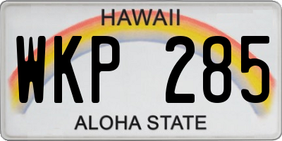 HI license plate WKP285