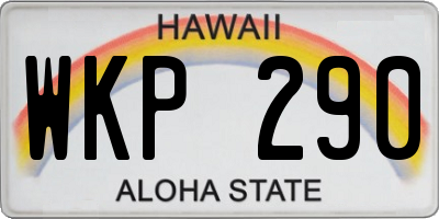 HI license plate WKP290