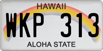 HI license plate WKP313