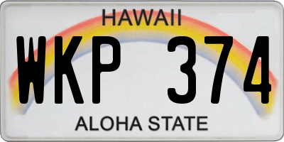 HI license plate WKP374