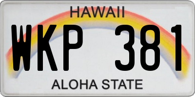 HI license plate WKP381