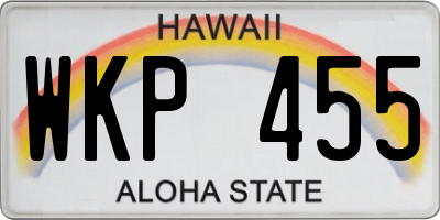 HI license plate WKP455