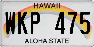 HI license plate WKP475