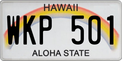 HI license plate WKP501