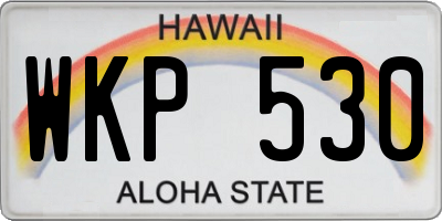 HI license plate WKP530