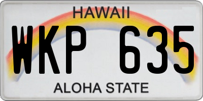 HI license plate WKP635