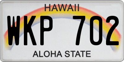 HI license plate WKP702