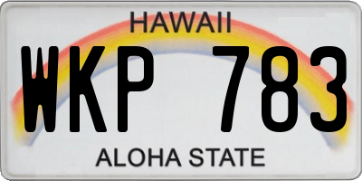 HI license plate WKP783