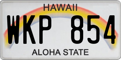 HI license plate WKP854
