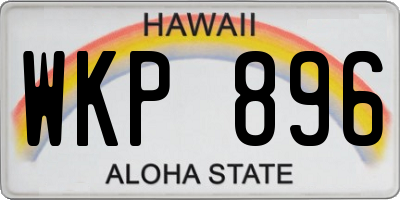 HI license plate WKP896