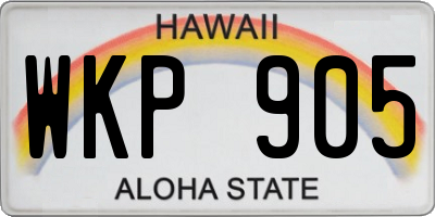 HI license plate WKP905