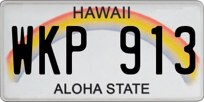 HI license plate WKP913