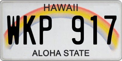 HI license plate WKP917