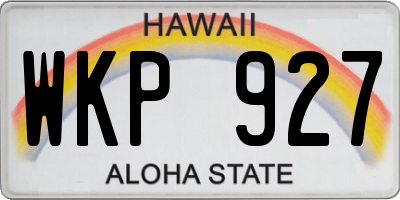 HI license plate WKP927