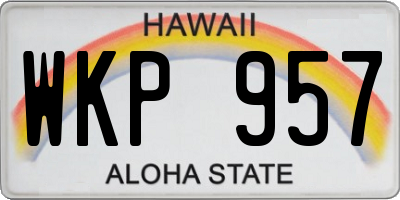 HI license plate WKP957