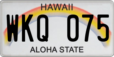 HI license plate WKQ075