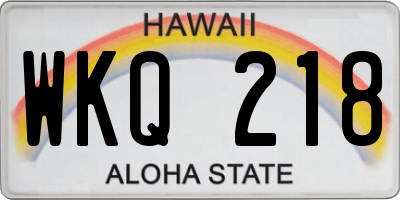 HI license plate WKQ218