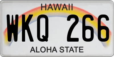 HI license plate WKQ266