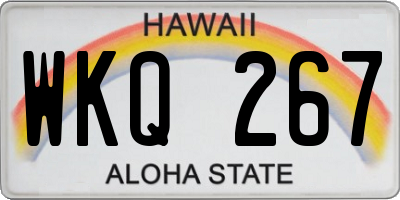 HI license plate WKQ267