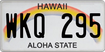 HI license plate WKQ295