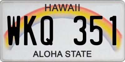 HI license plate WKQ351
