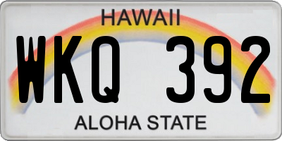 HI license plate WKQ392