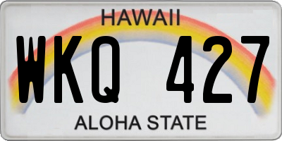 HI license plate WKQ427