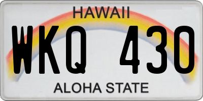 HI license plate WKQ430