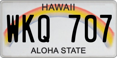 HI license plate WKQ707