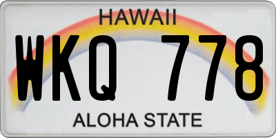 HI license plate WKQ778
