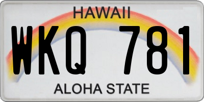 HI license plate WKQ781
