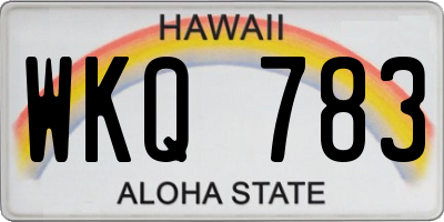 HI license plate WKQ783
