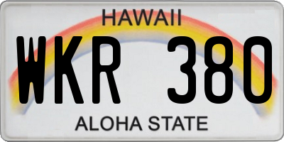 HI license plate WKR380