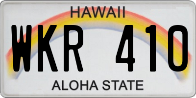 HI license plate WKR410