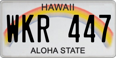 HI license plate WKR447