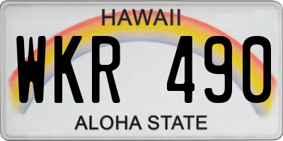 HI license plate WKR490