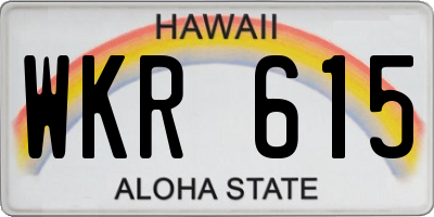 HI license plate WKR615