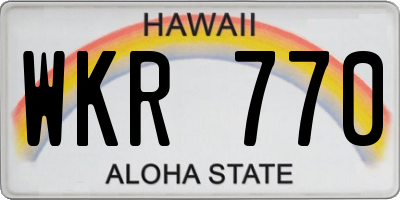 HI license plate WKR770