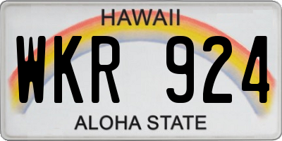 HI license plate WKR924