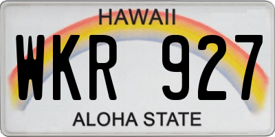 HI license plate WKR927
