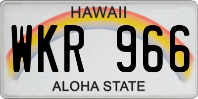 HI license plate WKR966